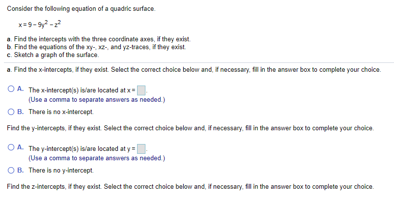 Solved Consider The Following Equation Of A Quadric Surface 4627