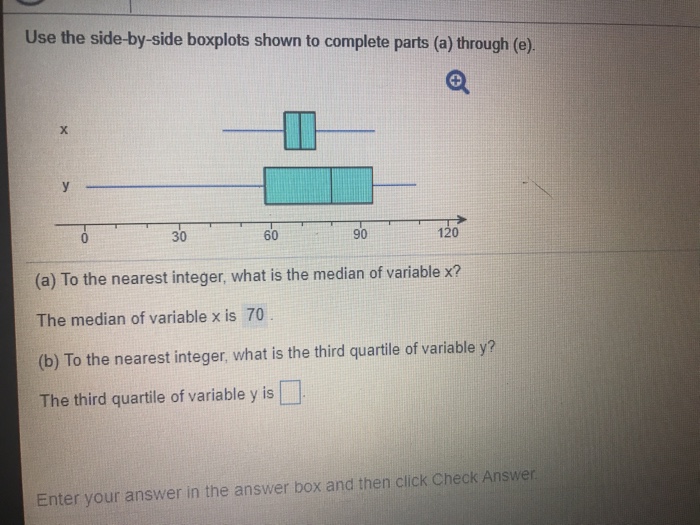 Solved Use the side-by-side boxplots shown to complete parts | Chegg.com