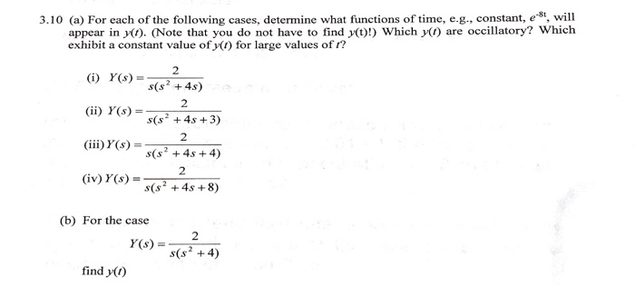 Solved 3.10 (a) For Each Of The Following Cases, Determine | Chegg.com