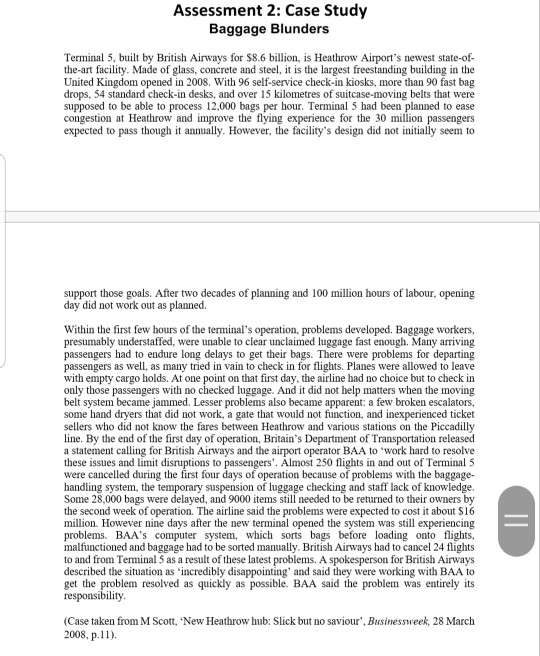 Solved Assessment 2 Case Study Baggage Blunders Terminal 5,