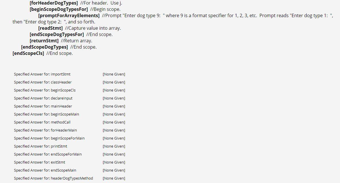 Solved Question 1 O out of 1 points Code an array that will | Chegg.com