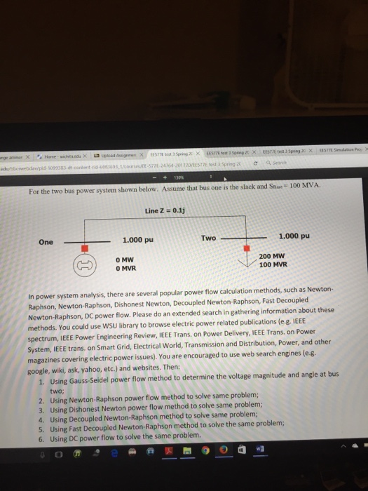 Solved For the two bus power system shown below. Assume that | Chegg.com