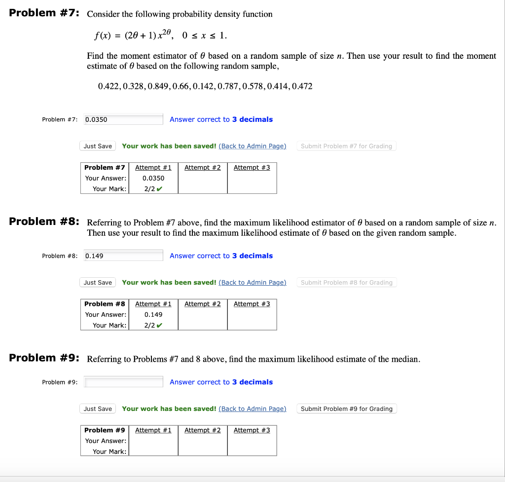 Solved Problem #7: Consider the following probability | Chegg.com