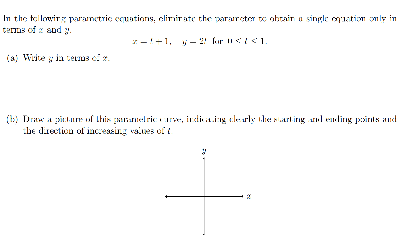 Solved In the following parametric equations, eliminate the | Chegg.com