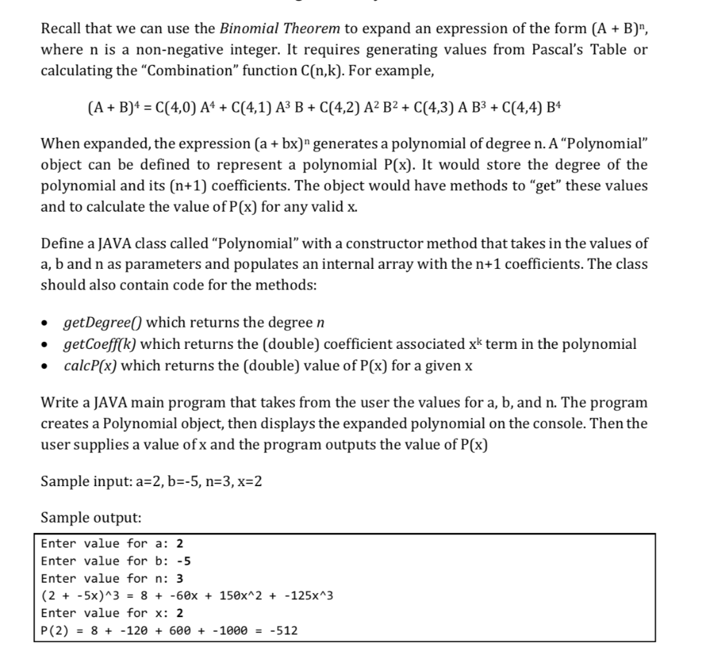 Solved Recall that we can use the Binomial Theorem to expand | Chegg.com