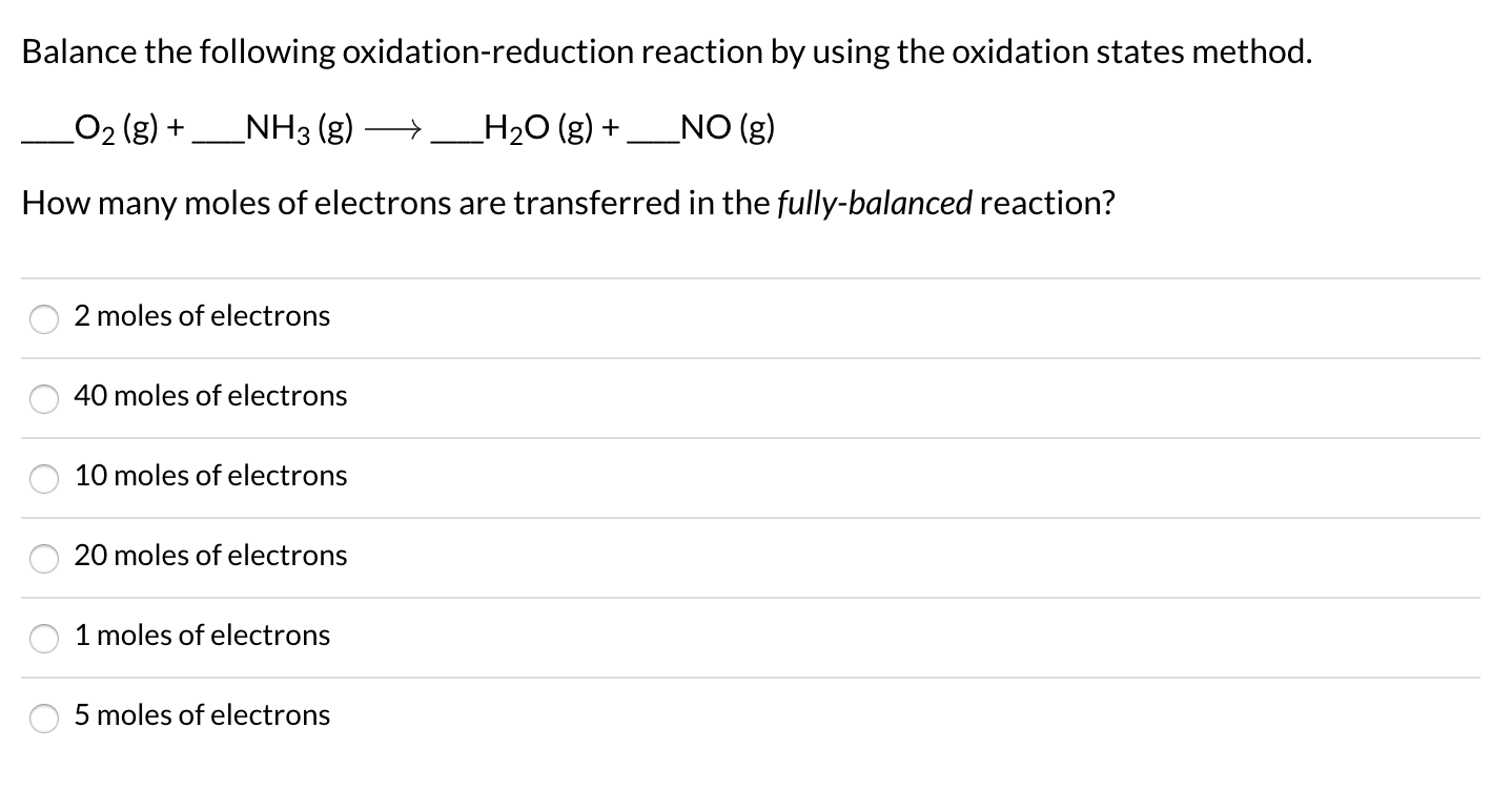 Solved Balance the following oxidation-reduction reaction by | Chegg.com