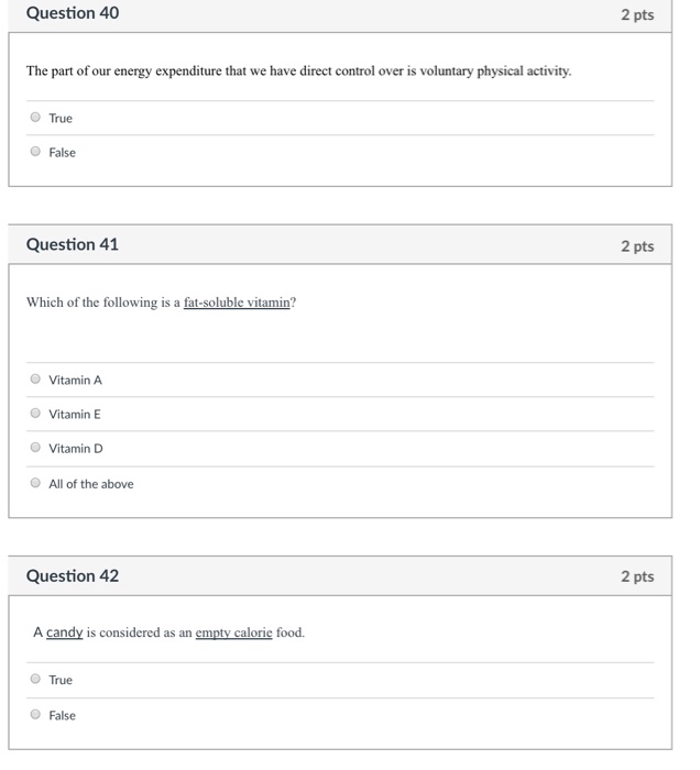 Solved Question 40 2 pts The part of our energy expenditure | Chegg.com