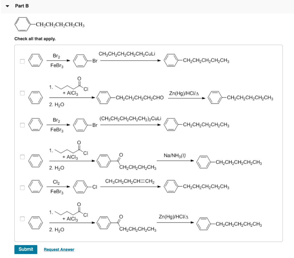 Solved Part A ㅇ CHCH2CH2CH3 CH Check all that apply. F AICI: | Chegg.com