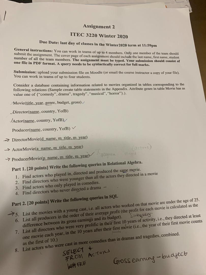 APPENDIX CREATE TABLE MOVIE TITLE VARCHAR(100) NOT