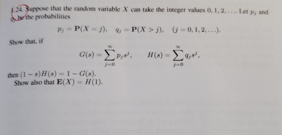 Solved 24 Suppose That The Random Variable X Can Take Th Chegg Com