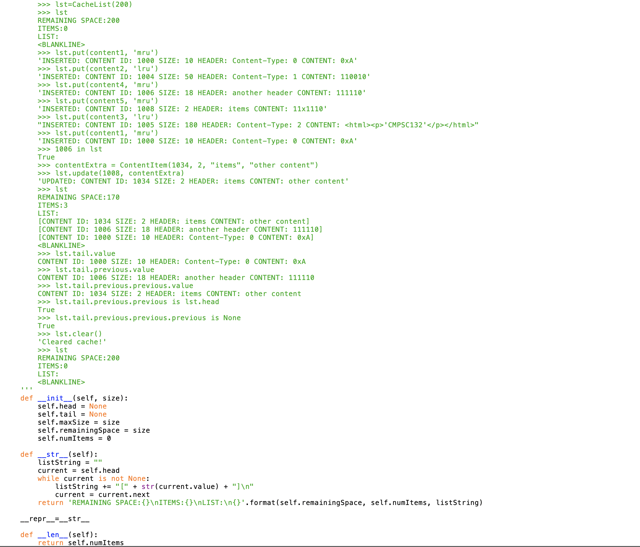 Solved ≫ cache.insert (content6, 'lru') 'INSERTED: CONTENT | Chegg.com