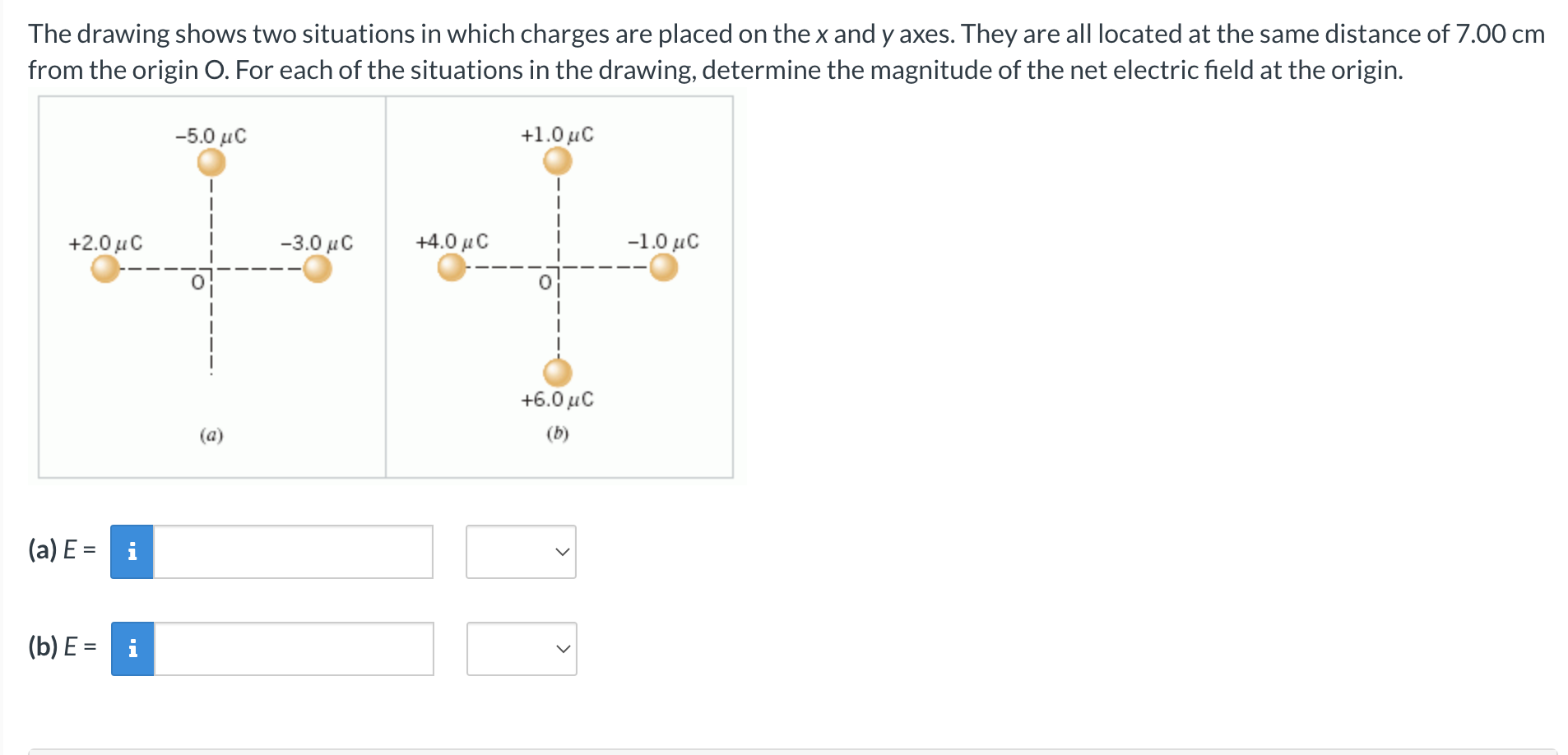 [Solved] The drawing shows two situations in which charge