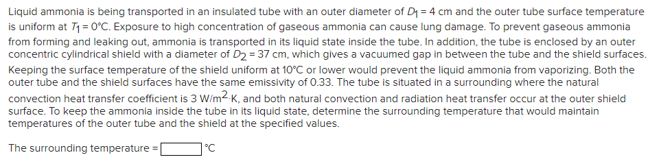 Solved Liquid ammonia is being transported in an insulated | Chegg.com