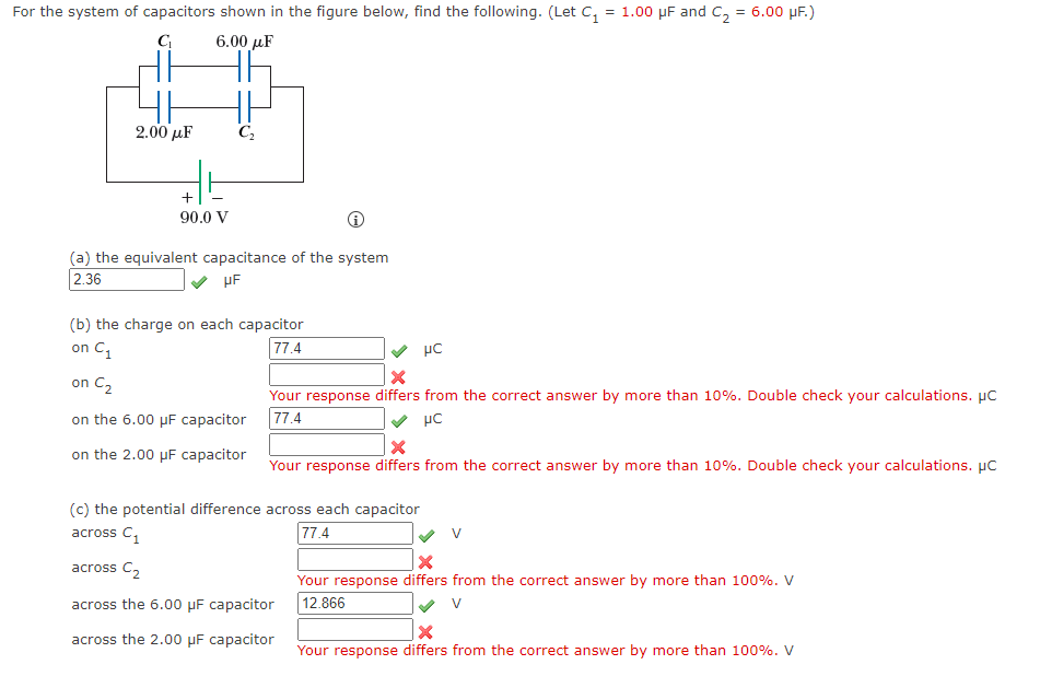 Solved e system of capacitors shown in the figure below, | Chegg.com