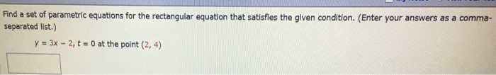 Solved Find a set of parametric equations for the | Chegg.com