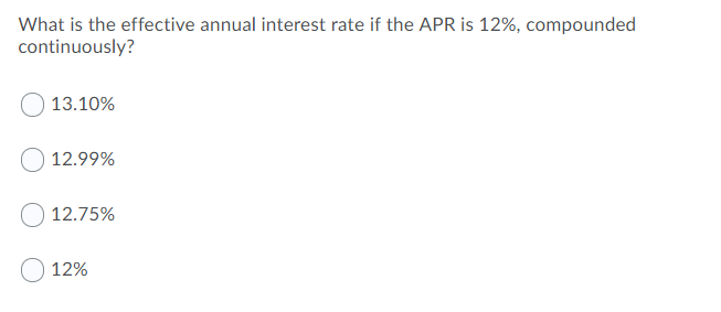 Solved What Is The Effective Annual Interest Rate If The APR | Chegg.com