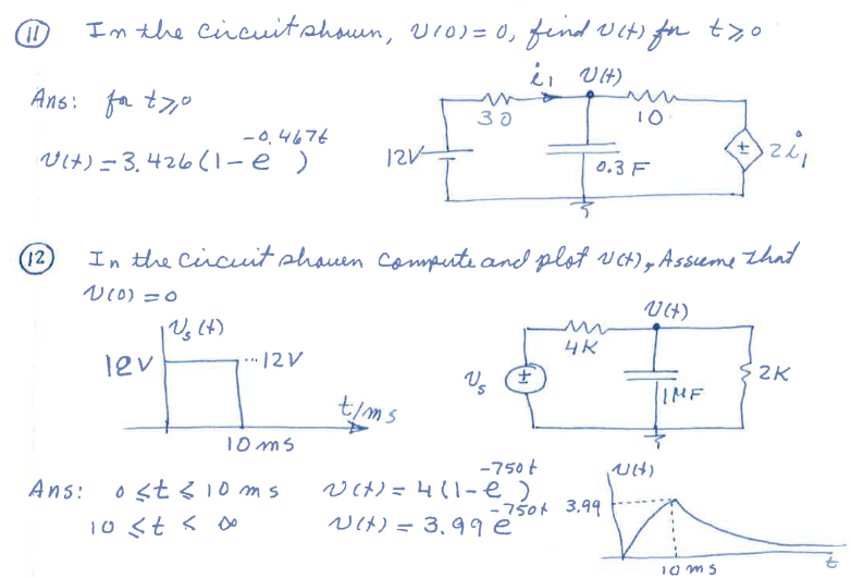 Solved 11 In the circuit shown, 2100=0, find ult) for too | Chegg.com