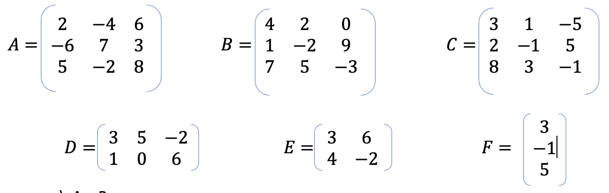 Solved Performs the following operations with matrices:|2B| | Chegg.com