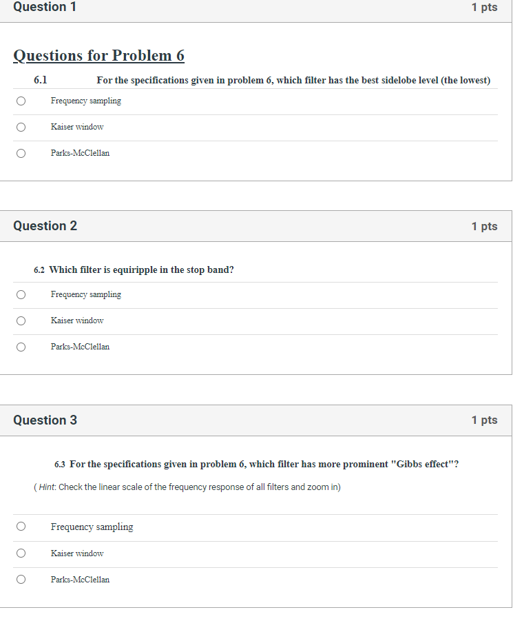 Solved Question 6 1 pts 6.6 If you were going to design a | Chegg.com