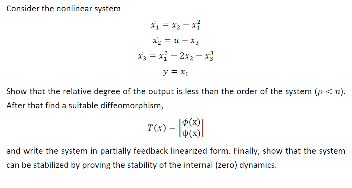 Solved Consider The Nonlinear System | Chegg.com