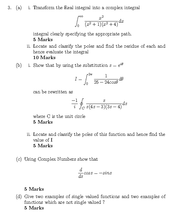 Solved (a) i. Transform the Real integral into a complex | Chegg.com