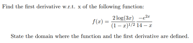 derivative of log x wrt 1 x