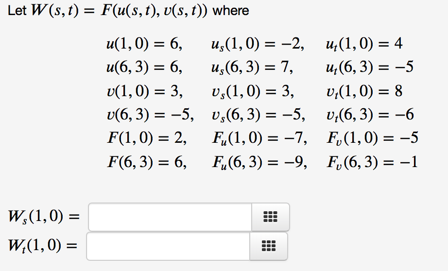 Solved Let W S T F U S T Y S T Where U 1 0 6 Chegg Com