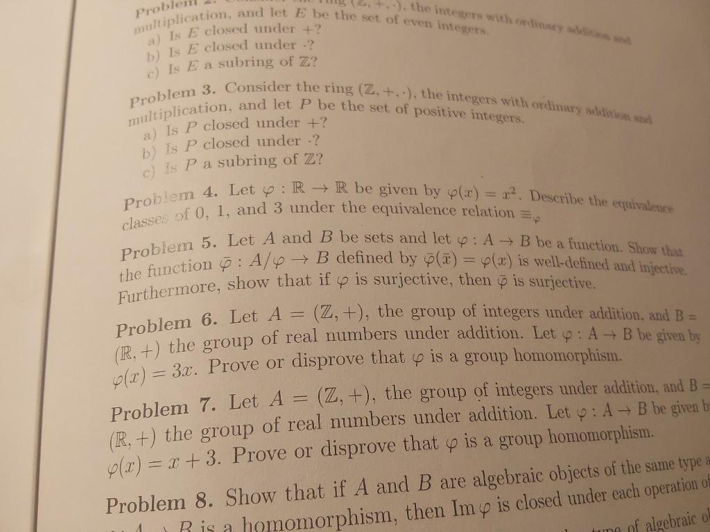 Solved Problem 5: Let A And B Be Sets And Let Phi: A >> B Be | Chegg.com