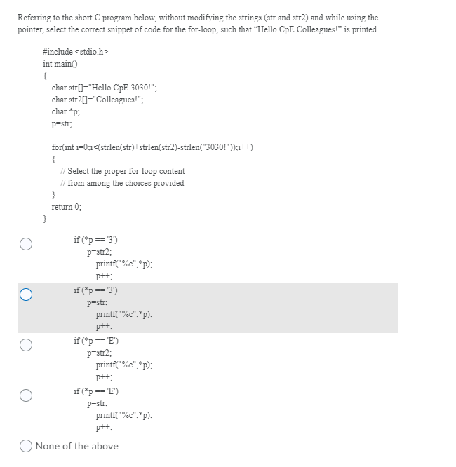 Solved Referring to the short C program below, without | Chegg.com