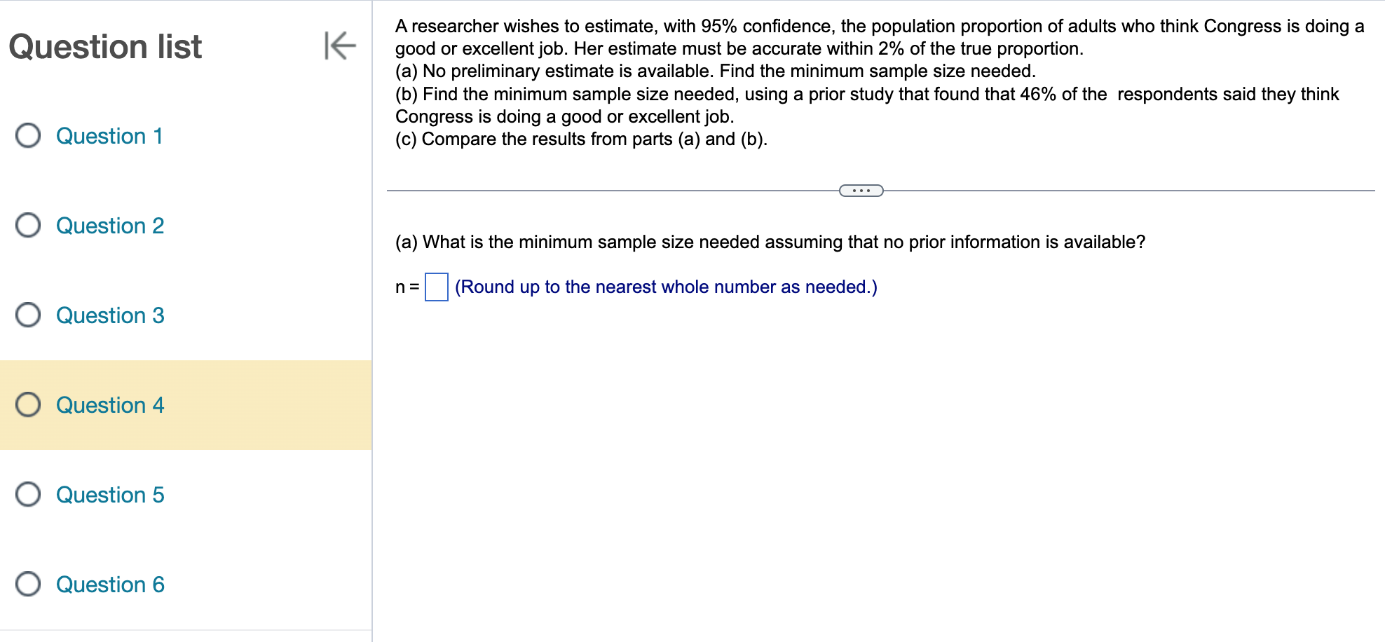 Solved Question list A researcher wishes to estimate, with | Chegg.com