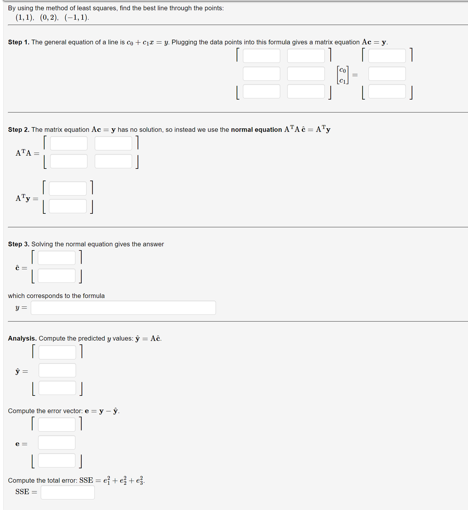 Solved By using the method of least squares, find the best | Chegg.com