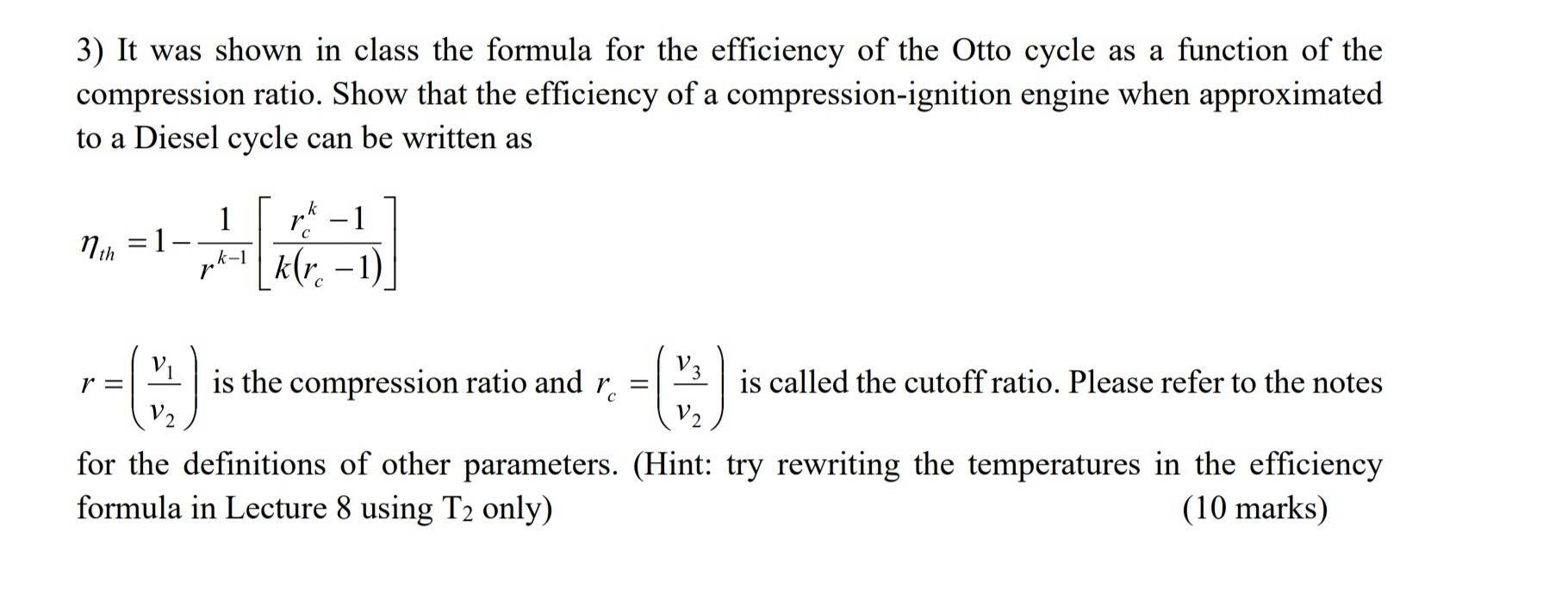 Solved 3) It was shown in class the formula for the | Chegg.com