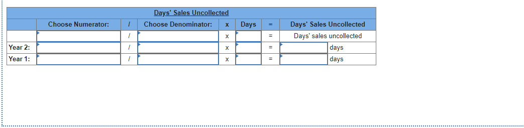QS 610 Days' sales uncollected LO A1 The following