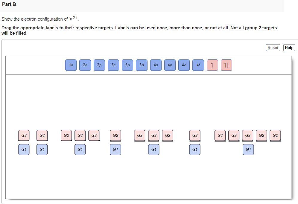 Solved Part A Show the electron configuration of vanadium | Chegg.com