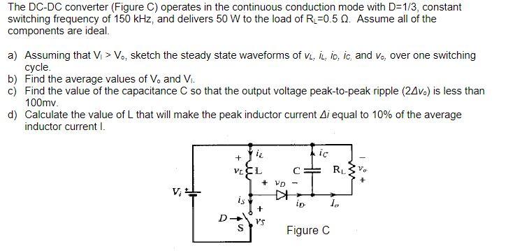 Solved The DC-DC converter (Figure C) operates in the | Chegg.com