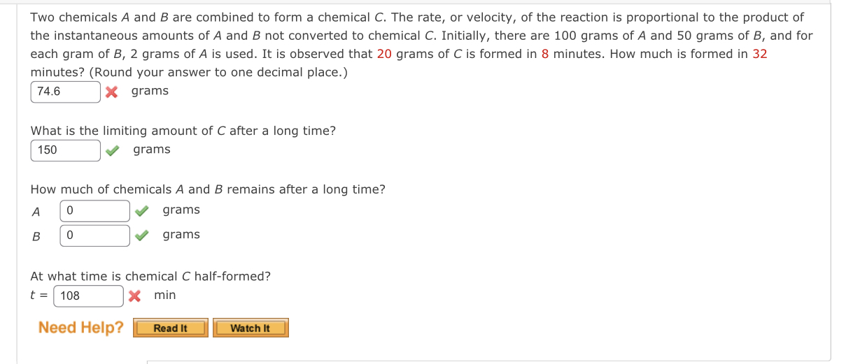 Solved Two Chemicals A And B Are Combined To Form A Chemical | Chegg.com