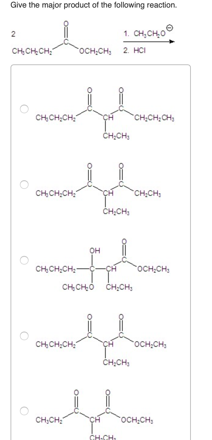 Solved Give the major product of the following reaction. 2 | Chegg.com