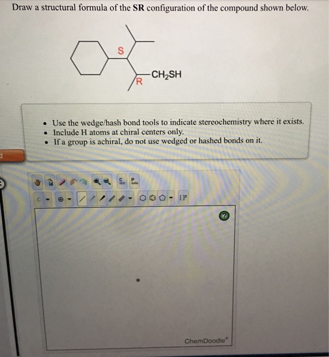 Solved Draw a structural formula of the SR configuration of | Chegg.com