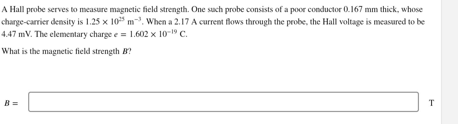 Solved A Hall Probe Serves To Measure Magnetic Field | Chegg.com