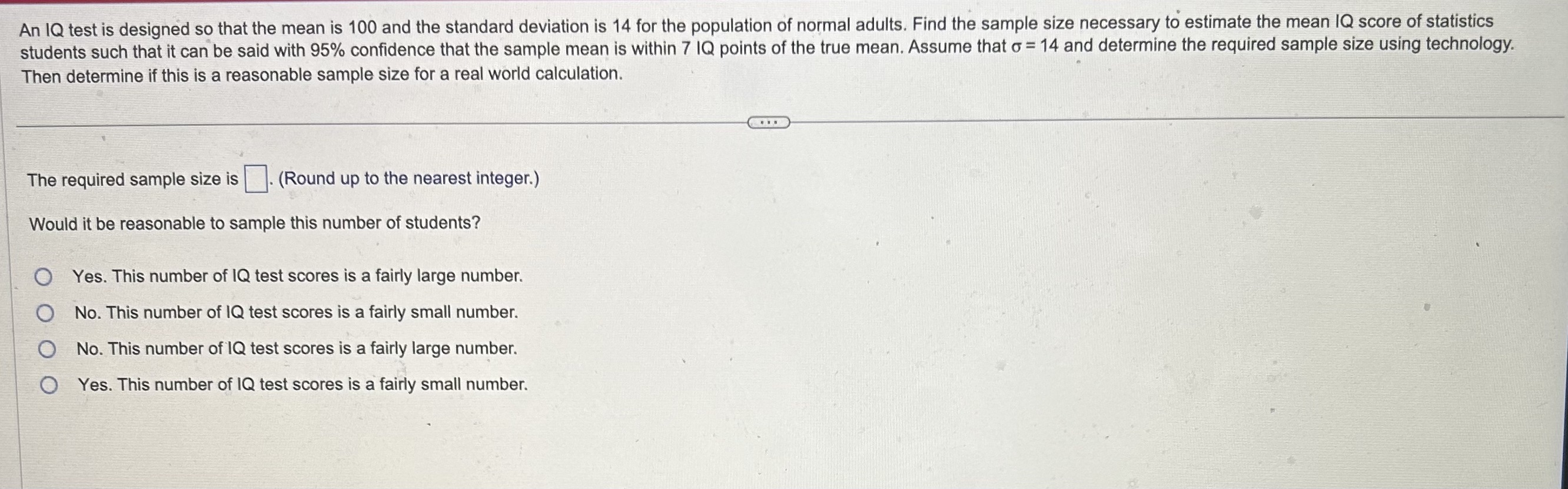 Solved An IQ test is designed so that the mean is 100 and | Chegg.com