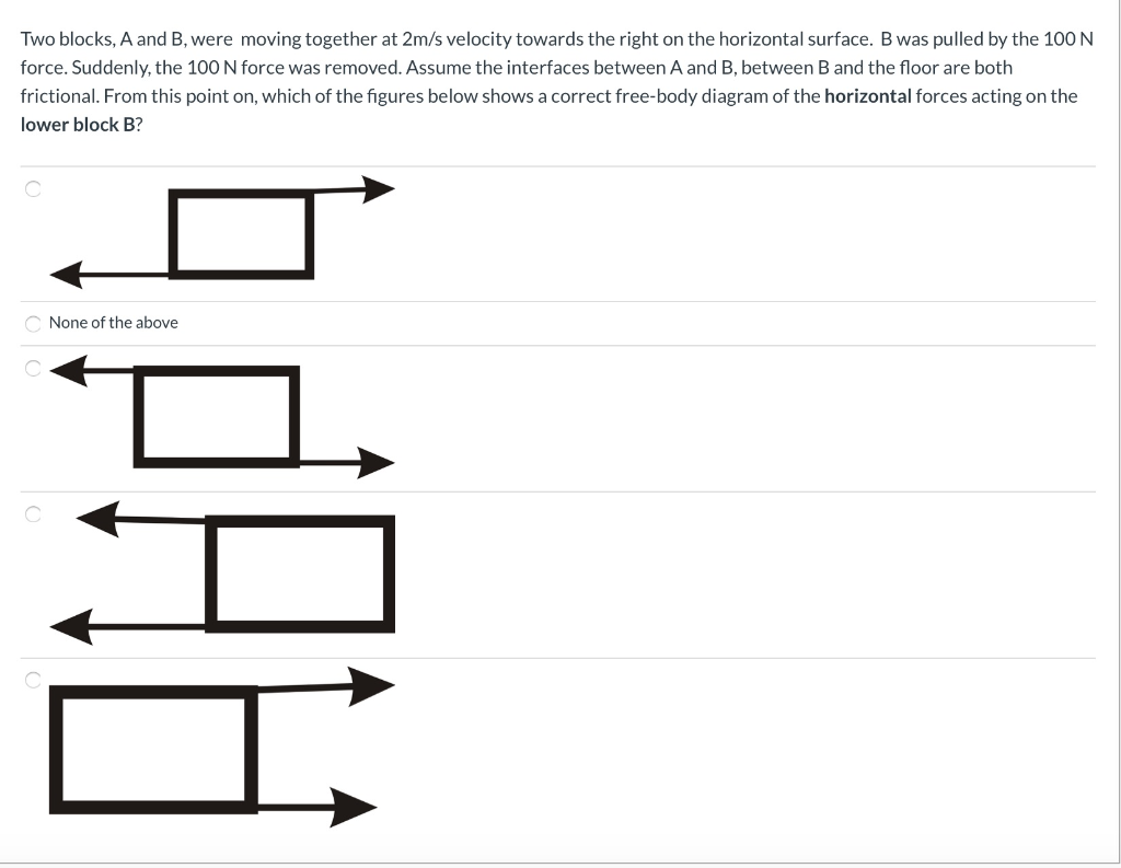 Solved Two Blocks, A And B Were Moving Together At 2m/s | Chegg.com