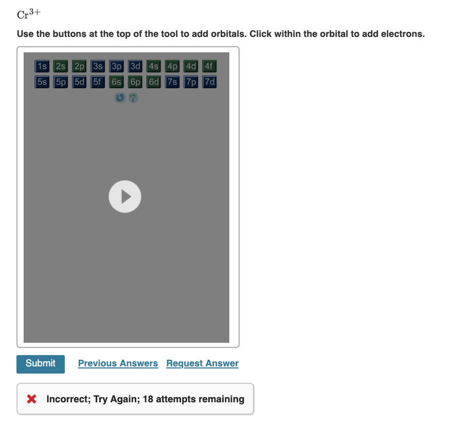 Solved Cr3+ Use the buttons at the top of the tool to add | Chegg.com