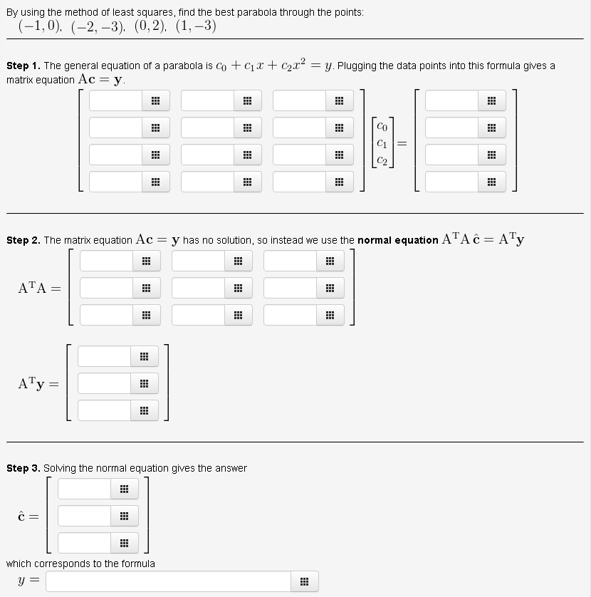 Solved By using the method of least squares, find the best | Chegg.com