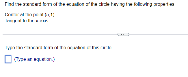 Solved Find the standard form of the equation of the circle | Chegg.com