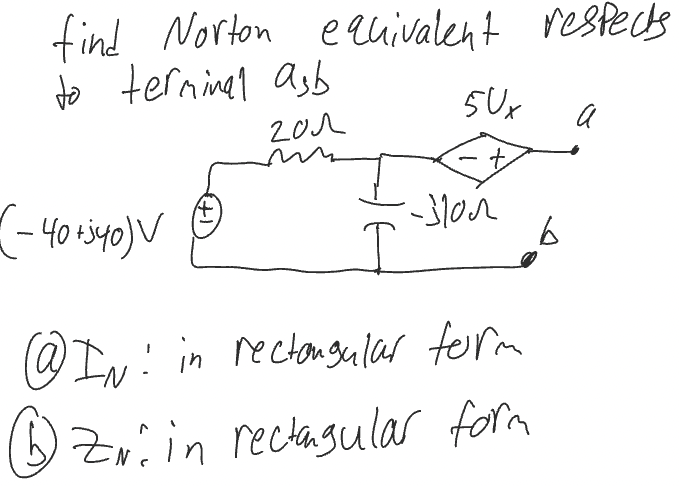 Solved find Norton equivalent respects to terminal asb 507 a | Chegg.com