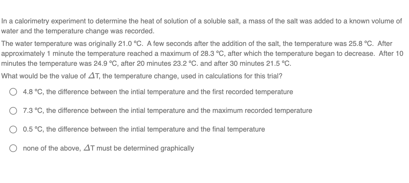 Solved a calorimetry experiment to determine the heat of