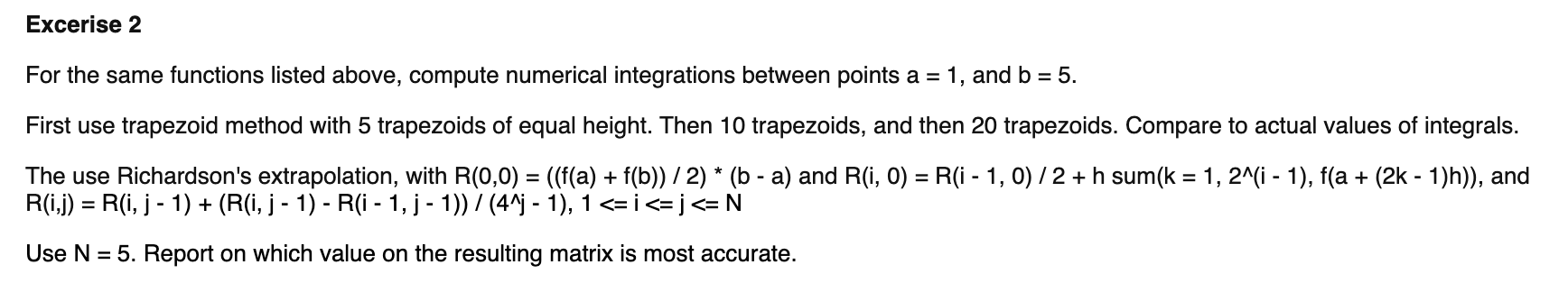 Solved NUMERICAL METHODS: Function: Compute numerical | Chegg.com