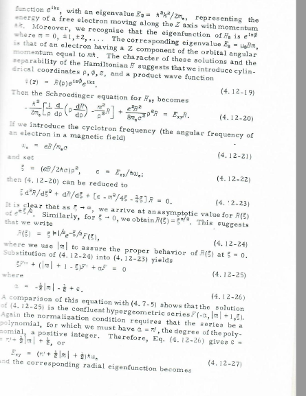 function \( e^{i k z} \), with an eigenvalue \( E_{2}=A^{a} p^{3} / 2 m_{*} \), representing the energy of a free electron mo