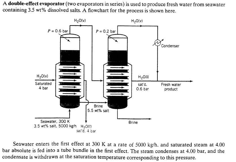 Solved A doubleeffect evaporator (two evaporators in