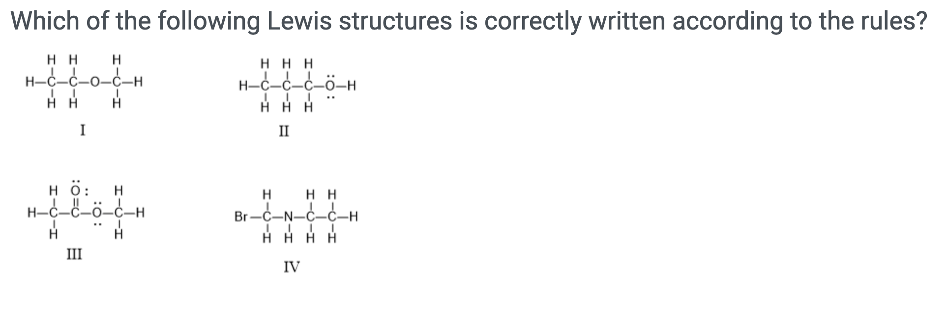 Solved Which of the following Lewis structures is correctly | Chegg.com